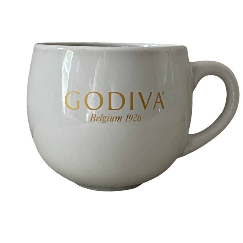 Big Godiva coffee mug/gold script 1926/coffee cup/stoneware